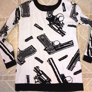 Vintage Betsey Johnson Gun Pattern Sweater